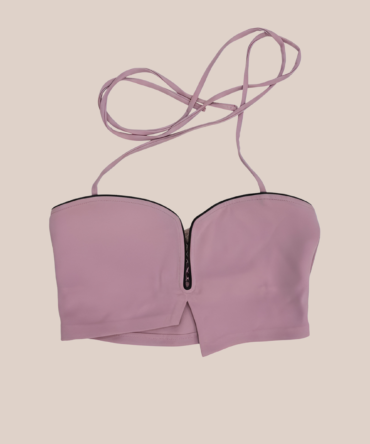 CHARM Padded Corset Crop Top with Back Bow