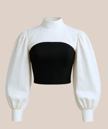 Cinder Sleeve Overlay – Giza Cotton High-Neck Puff Sleeve Overlay