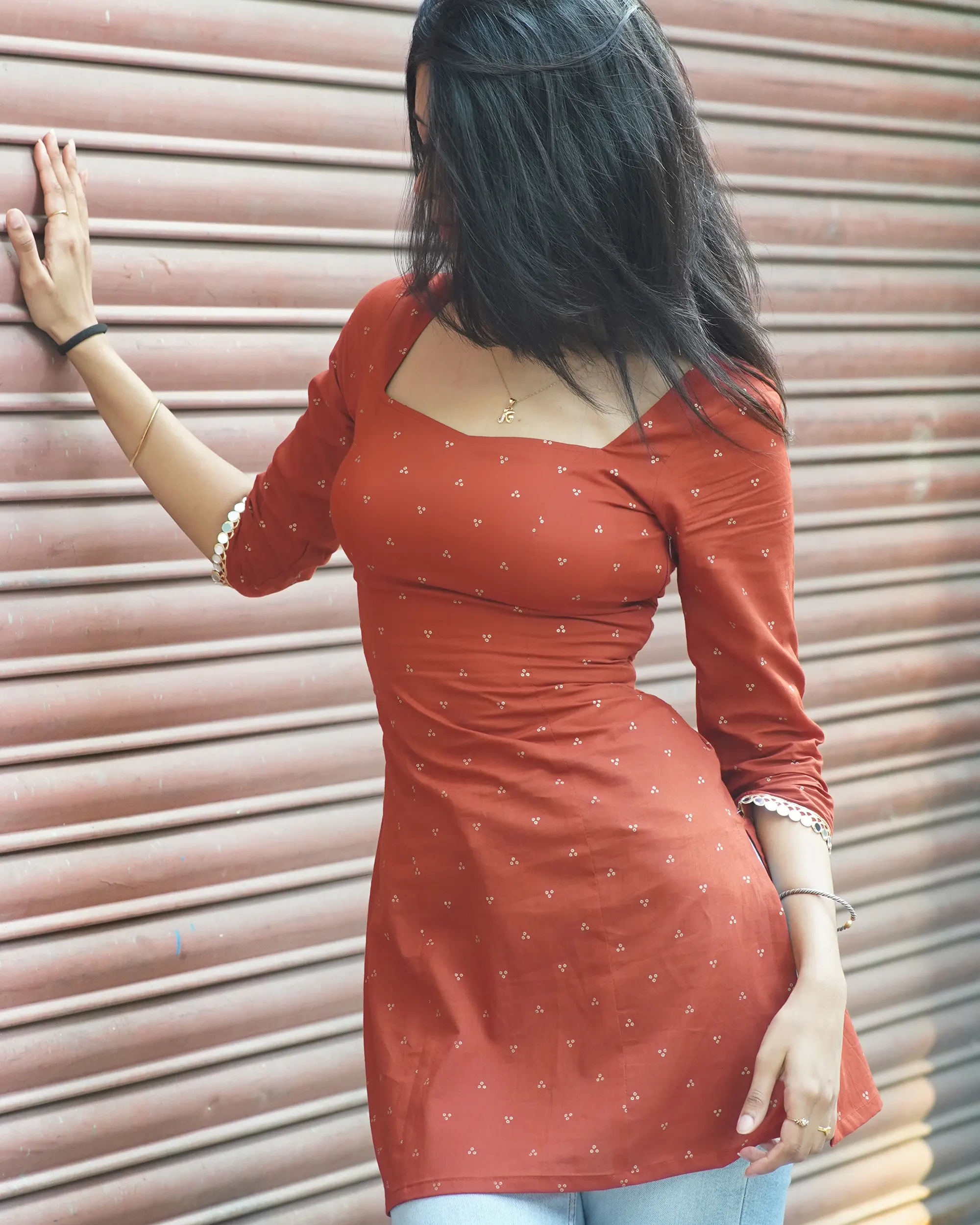 Nia Short Kurti – Cotton Short Kurti with Corset Back - Image 8