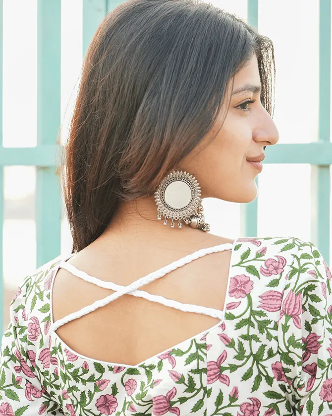 Marha Full Sleeves Tie-Up Kurti | Jaipuri Cotton Corset Back Kurti - Image 6